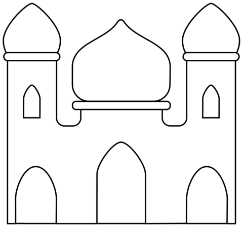 Mosque Emoji Coloring Page